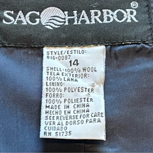 Sag Harbor Women's Wool Jumper Navy Blue Midi Size 14 - Picture 3 of 8